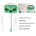 Ultrasonic solar bird repeller with ABS housing in outdoor garden setting