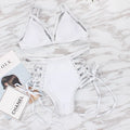 Sexy strap bikini split swimsuit for women in polyester fibre available in multiple colours