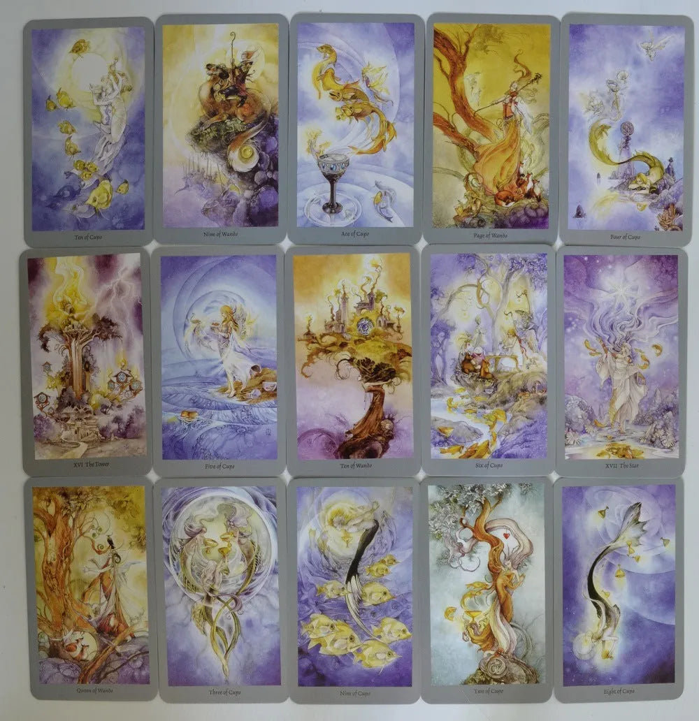 78-card English tarot deck in colour box with optional 49 x 49cm flannel Tarot Magic Tablecloth