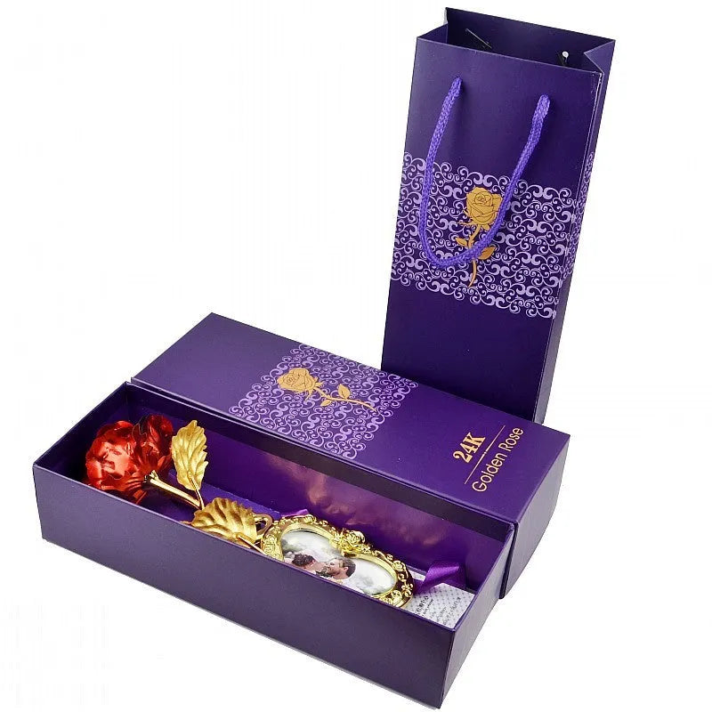 Preserved golden rose a natural long-lasting rose gift for Valentine's Day in gold colour
