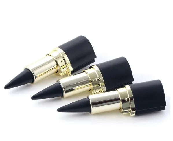 Waterproof black eyeliner pen with soft core for fine and thick lines