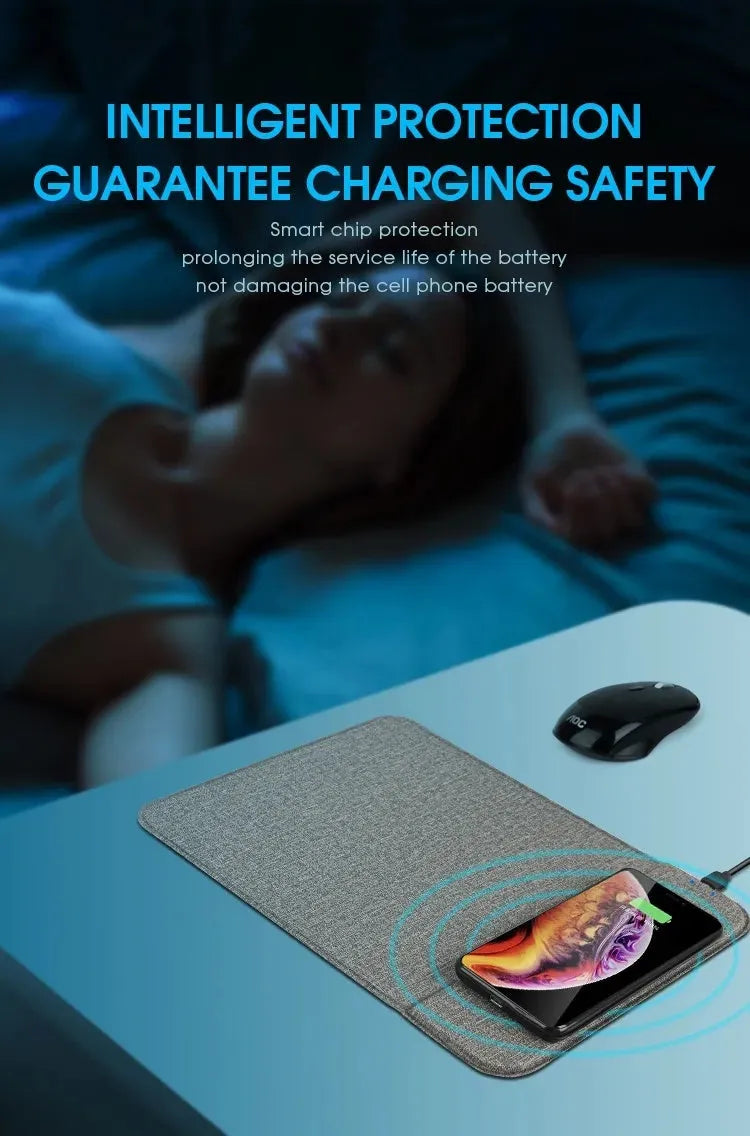Foldable cloth wireless charging phone holder with 10W fast charging capability