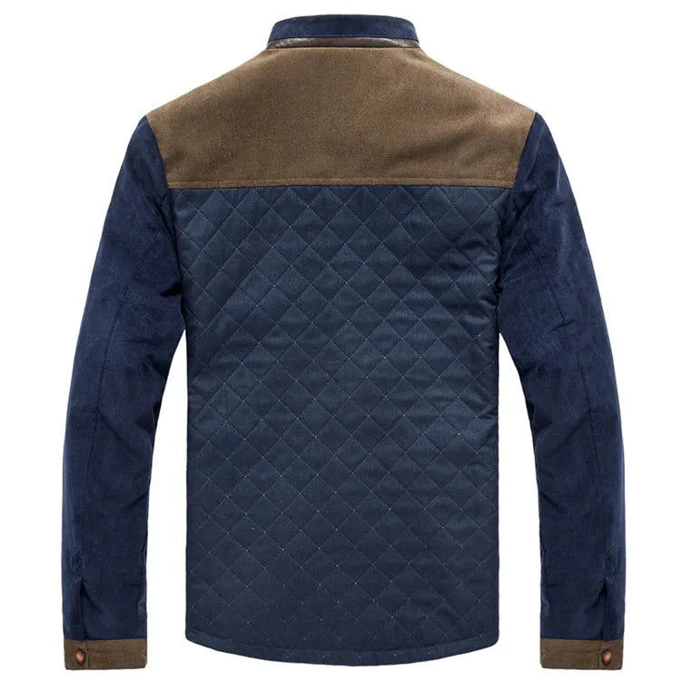 Men's slim fit patchwork casual jacket in coffee or gray, spring autumn sportswear top, sizes S to 5XL