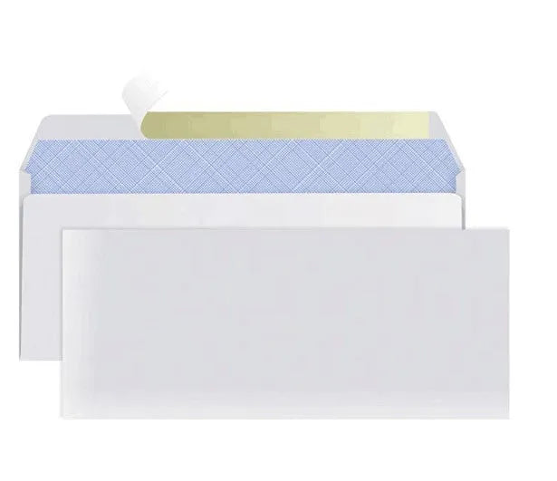 Blue tamper-evident self-adhesive confidential envelope measuring 105mm by 240mm.