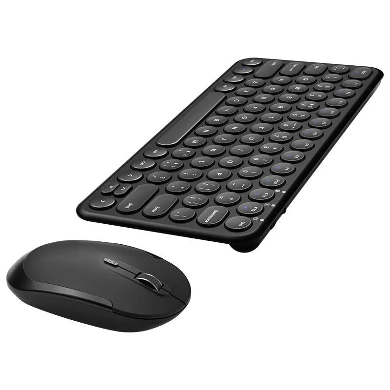 Ultra-thin wireless keyboard and mouse set in white colour with USB receiver and protective keyboard film