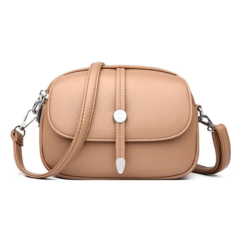 City Simple women's crossbody shoulder bag in soft PU, oval shape, black 2545 colour