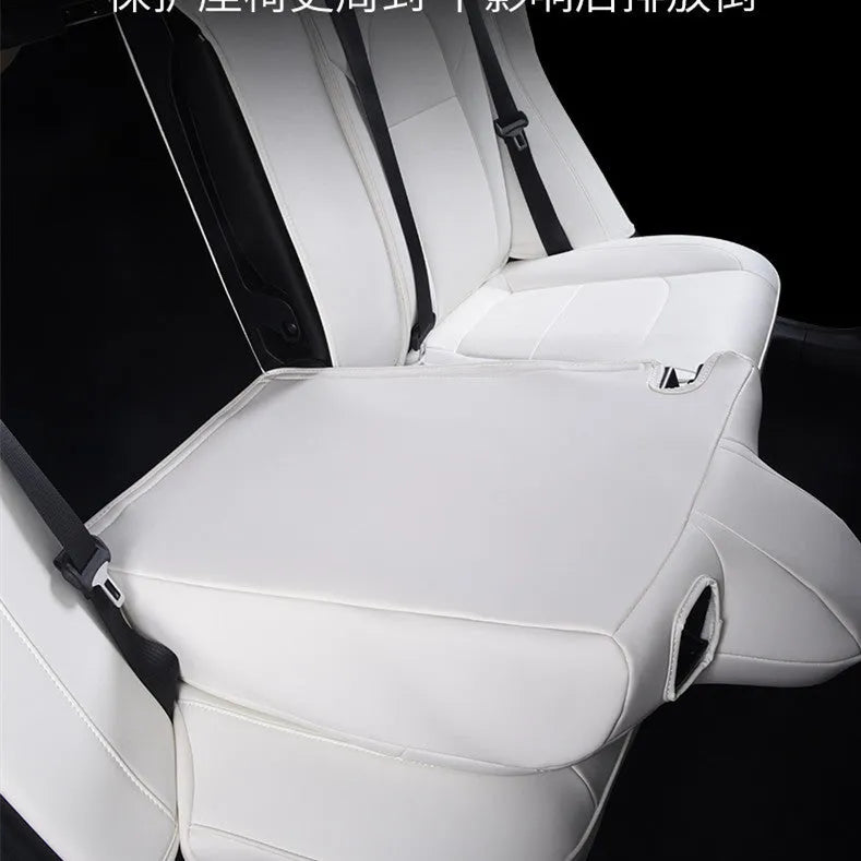 Universal black and white car seat cover set for Tesla Model 3 and Model Y interiors