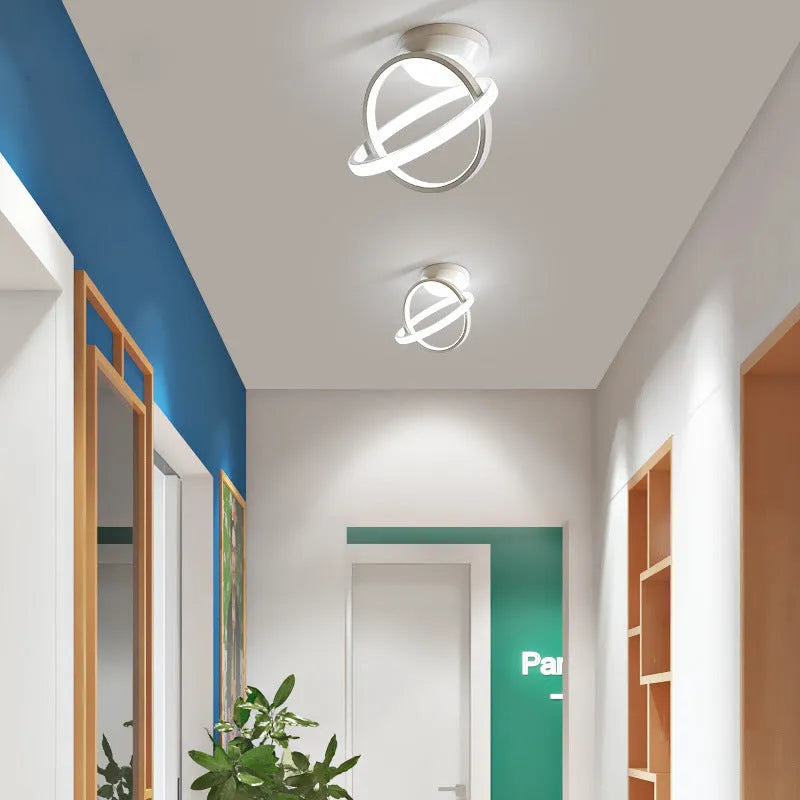 Round 180mm LED ceiling light with acrylic shade, 29W, push button switch, black or white, 220V