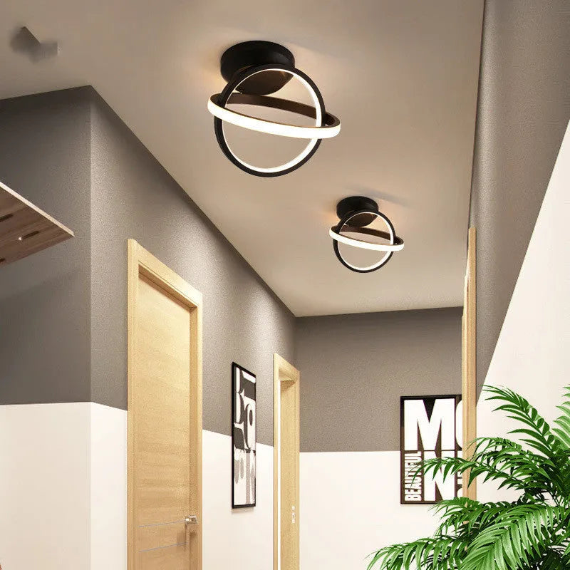 Round 180mm LED ceiling light with acrylic shade, 29W, push button switch, black or white, 220V