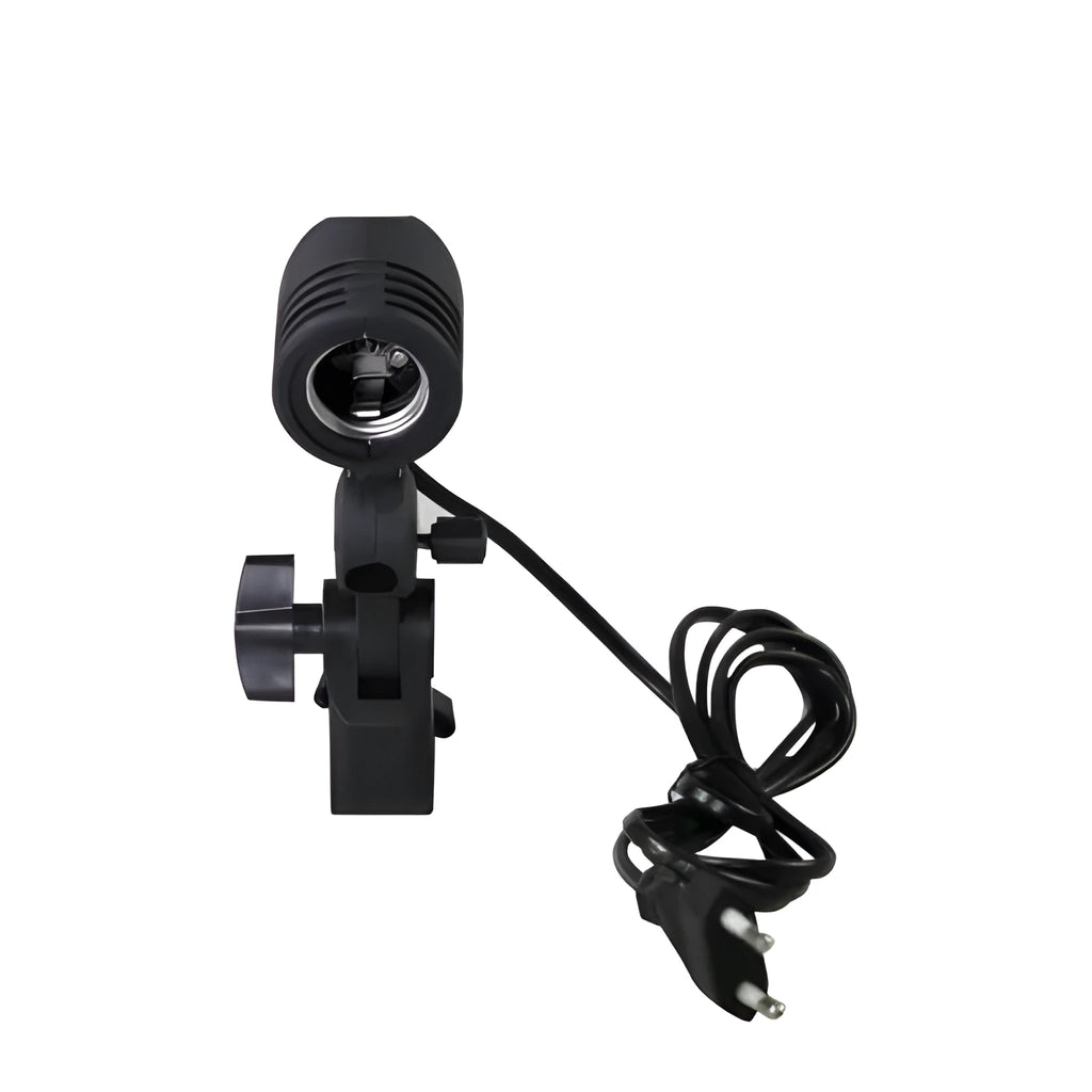Black reinforced nylon photography lamp holder with E27 port and adjustable umbrella bracket