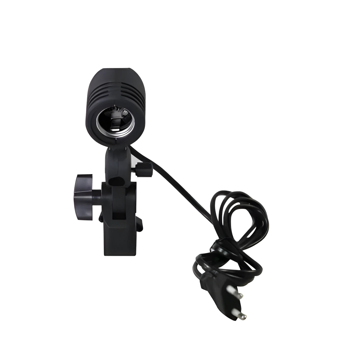 Black reinforced nylon photography lamp holder with E27 port and adjustable umbrella bracket