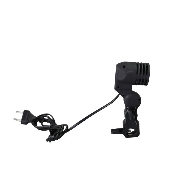 Black reinforced nylon photography lamp holder with E27 port and adjustable umbrella bracket