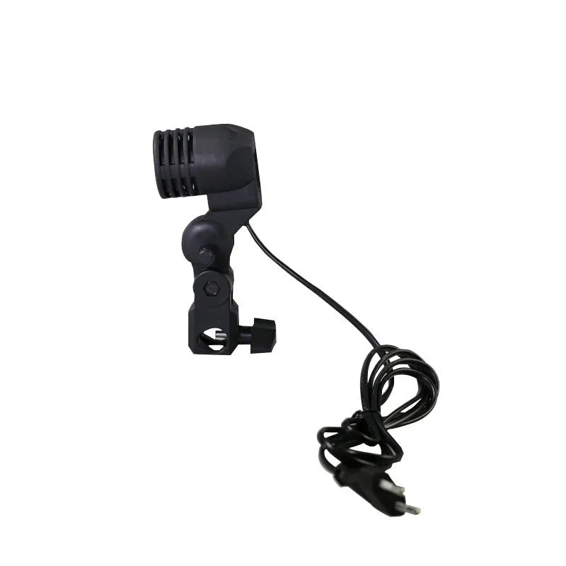 Black reinforced nylon photography lamp holder with E27 port and adjustable umbrella bracket