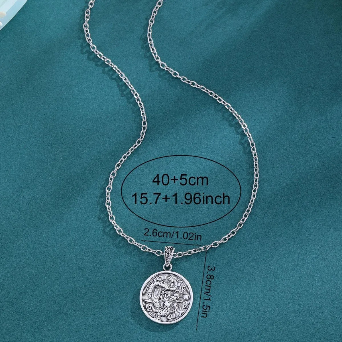Retro round titanium steel pendant in gold finish with hip hop style