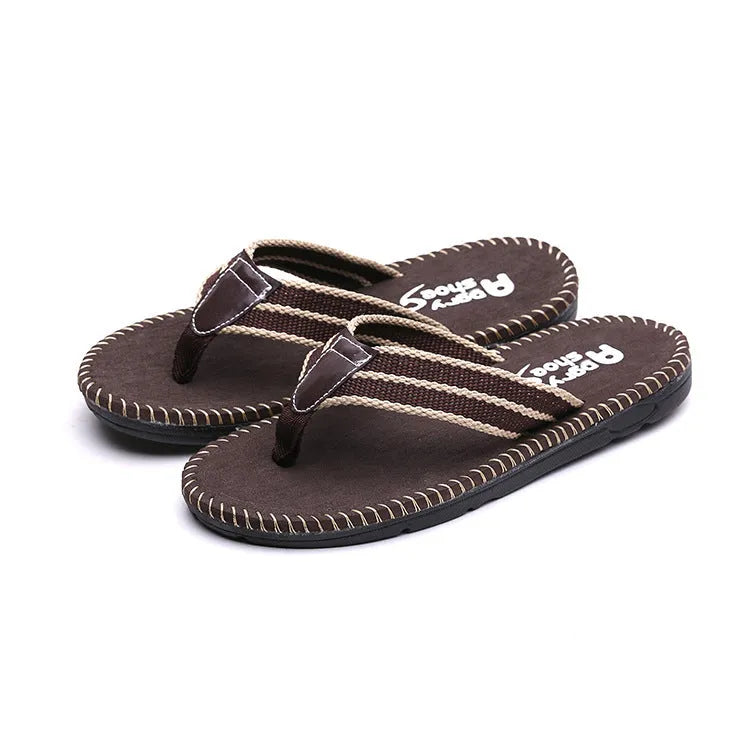 Men's flip-flops in black, grey and khaki, sizes 39 to 45, slip-on summer sandals
