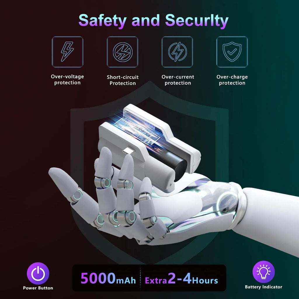 Head-mounted ABS power bank for VR and gaming with USB connection, Q2 or Q3/3S fast charge option