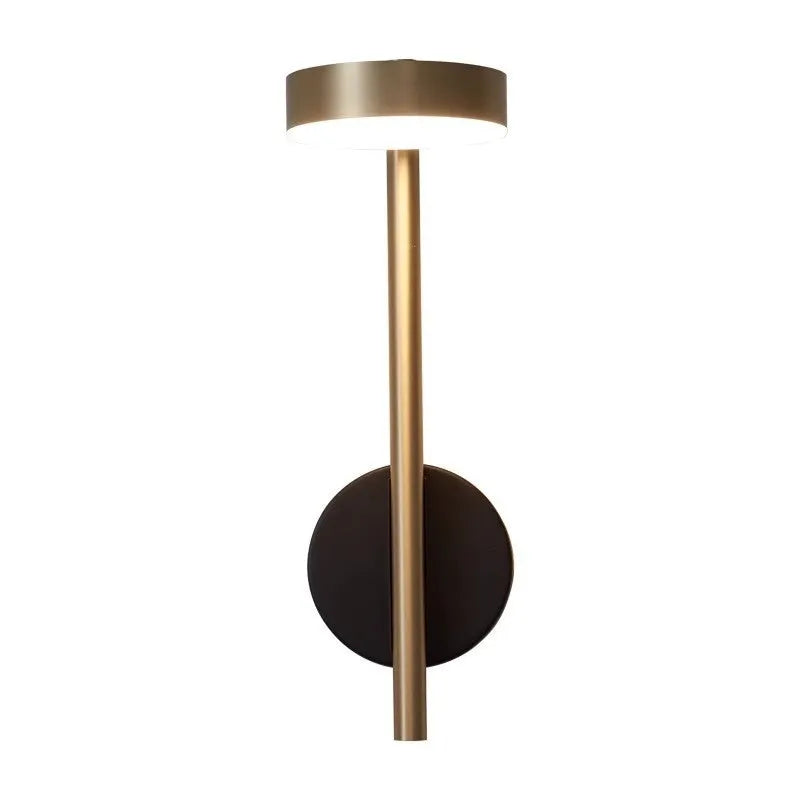 Rotatable swivel head wall lamp in black and gold, 220V, for corridor and bedside use