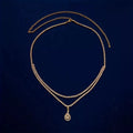 Gold or silver waist chain with water drop pendant and rhinestone accents, lobster buckle clasp