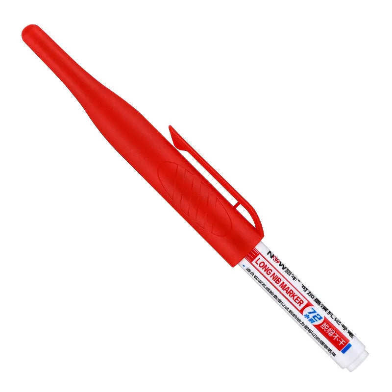 Black, red, blue, and green waterproof oil marker pens with quick-drying ink, 15.2 cm long.