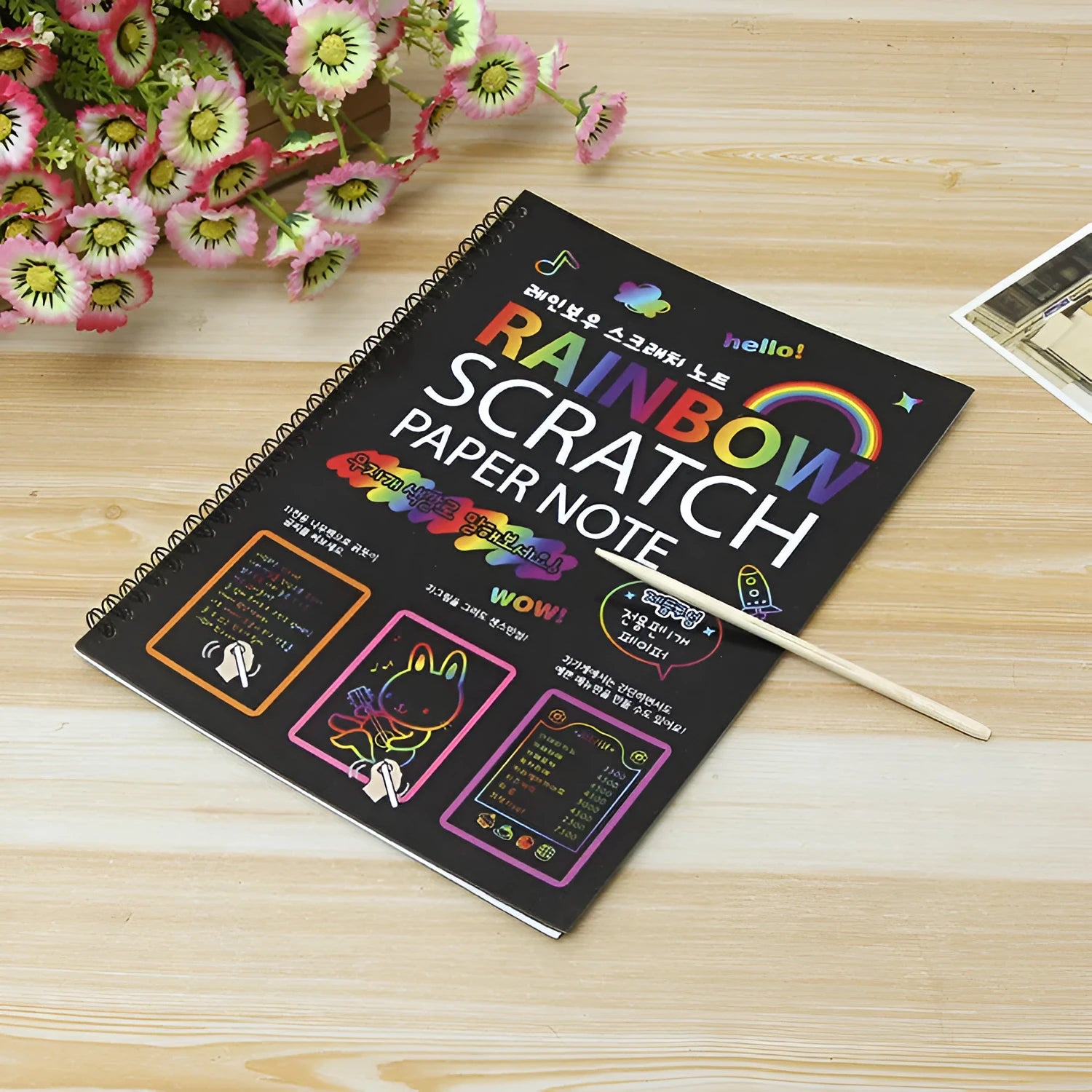 Large 26cm x 19cm children's scratch art paper for DIY creative painting activities