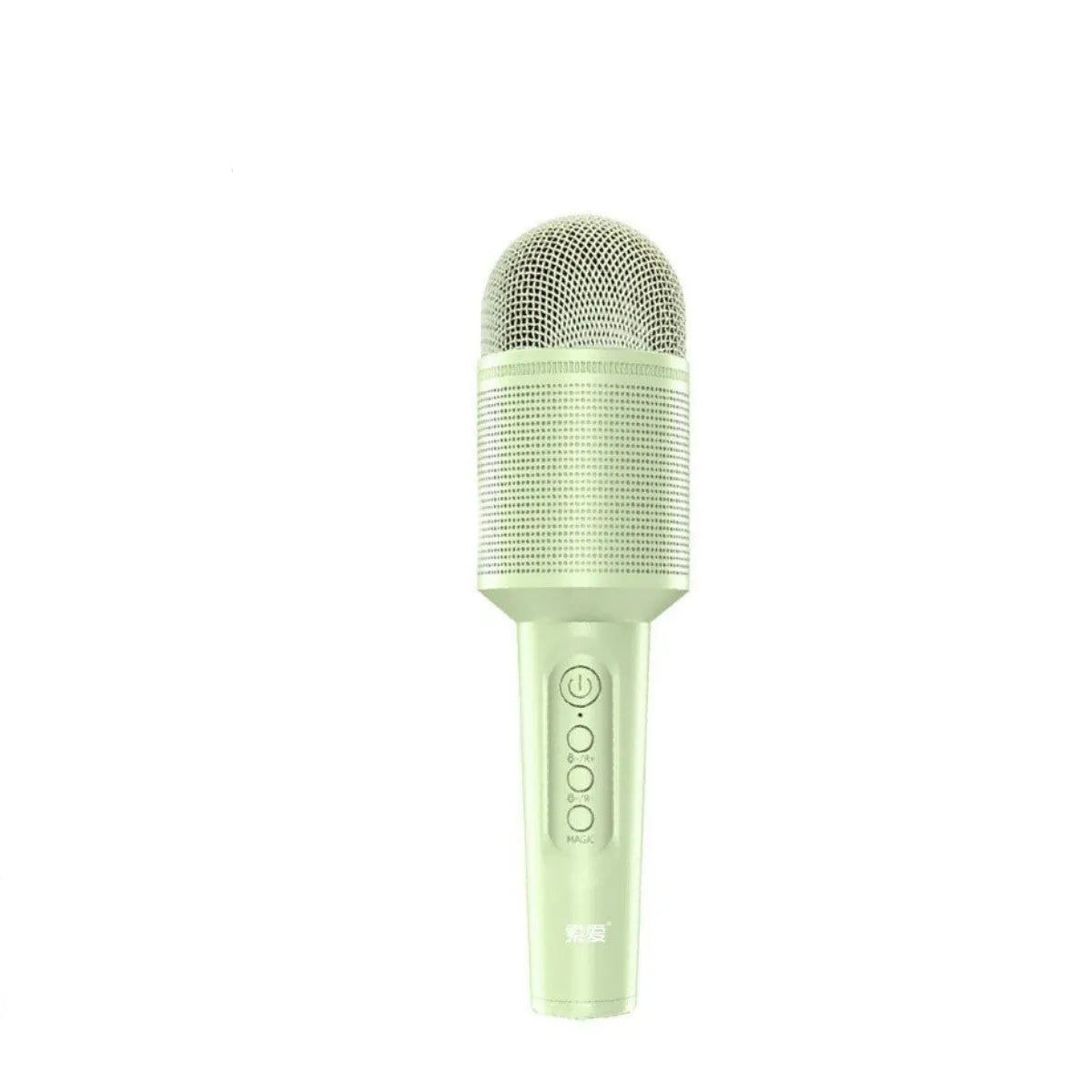 Handheld wireless Bluetooth karaoke microphone in pink, blue, and green colour options.