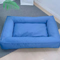 Orthopedic dog bed in waterproof Oxford cloth, full surround support, blue dark green or grey, sizes M to XXL
