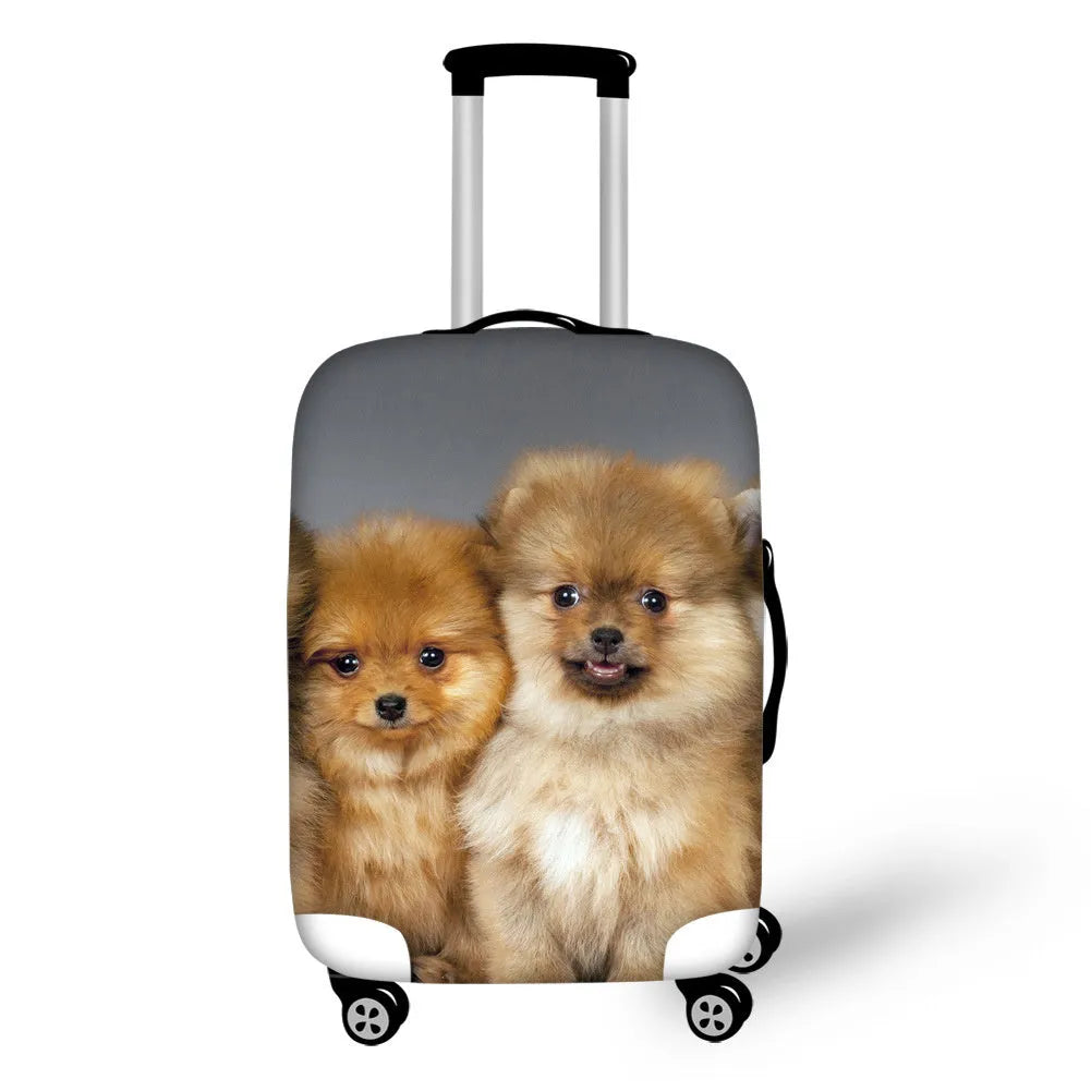 3D Animal Suitcase Cover in polyester with zipper opening and printed animal design on a suitcase