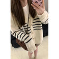 Polyester cardigan with 3D pattern and button collar in Japanese Korean casual style