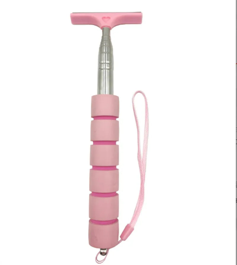 Retractable stainless steel car mirror wiper extended to show 100cm length and rubber blade.