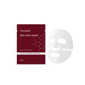 Collagen moisturising mask sheet with grape seed oil and glycerin formula in single-use foil pack