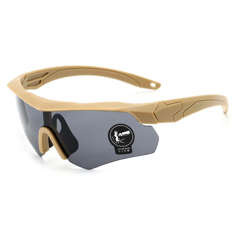 Outdoor cycling sports goggles with semi-rimless PC frame for wind and dust protection