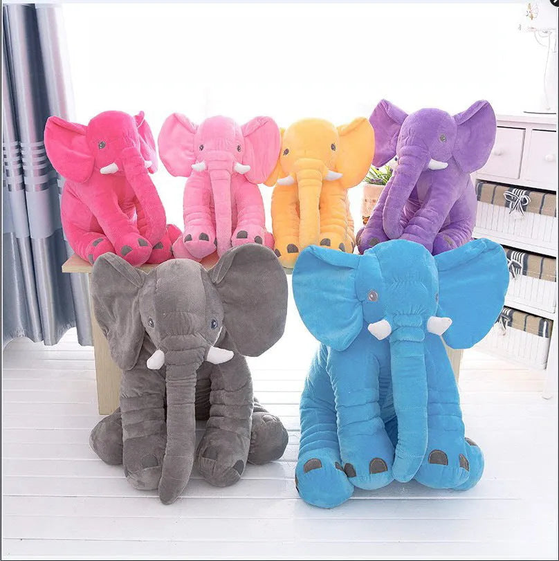 Soft elephant plush toy pillow shell in grey short plush fabric for childrens sleep companion