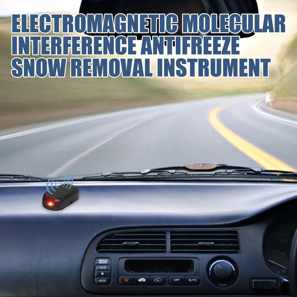 Black handheld car windscreen de-icer tool for melting ice and snow on vehicle glass.