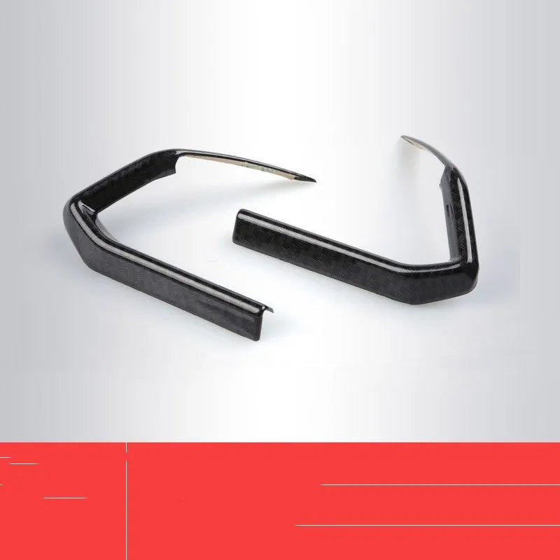 A pair of left and right ABS plastic steering wheel frames for non-destructive adhesive installation.