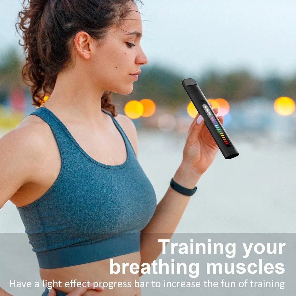 Black medical PP intelligent breathing trainer smart respirator for vital capacity exercise and fitness body use
