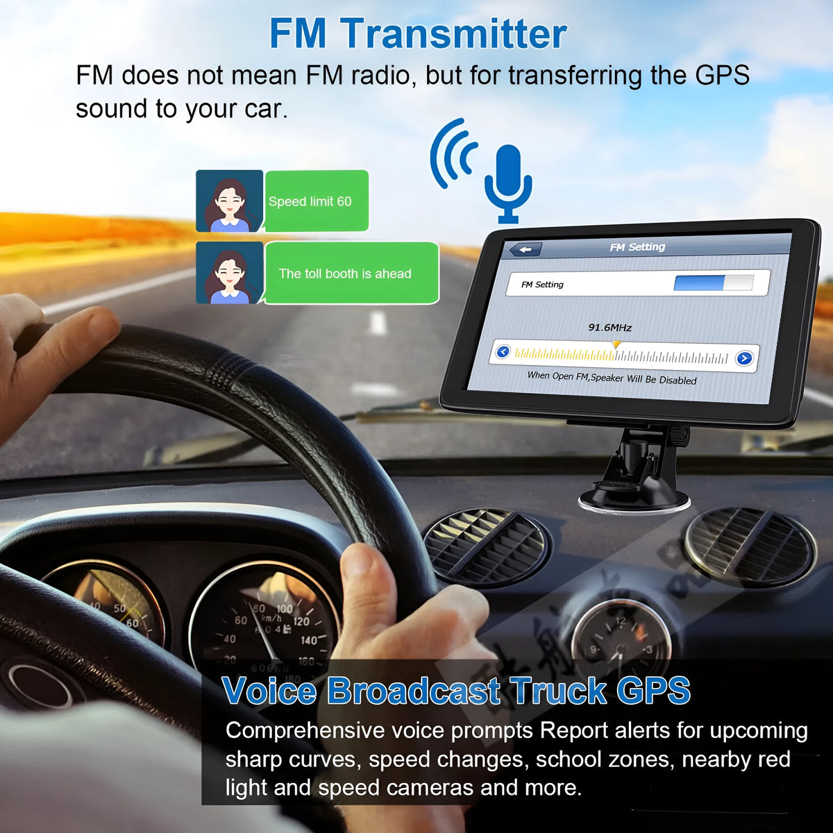 7-inch portable car GPS navigation device with touchscreen display and global map coverage