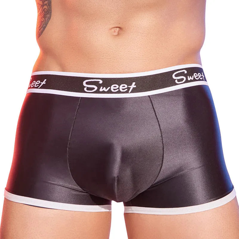 Men's nylon boxer shorts in black, white and sapphire blue colours with free size fitting