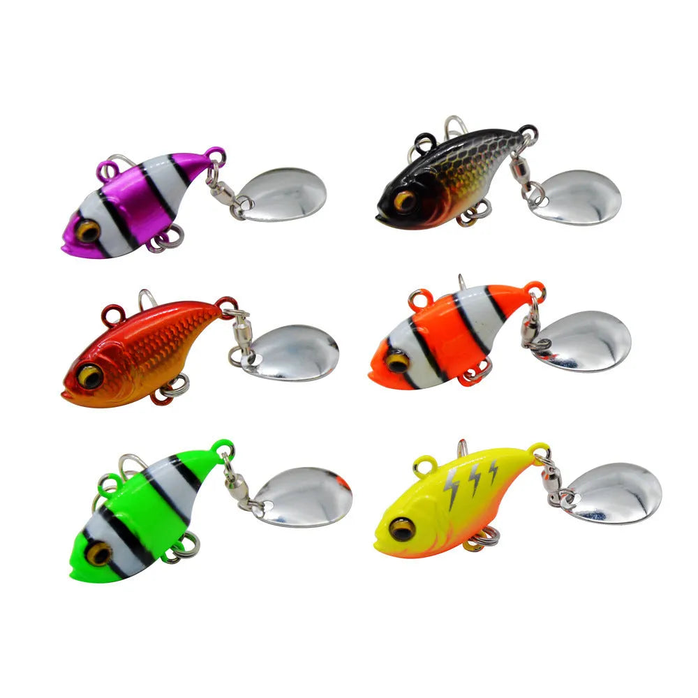 Metal sea fishing iron plate lure with rotating sequins in multiple colour patterns