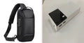 Black 20000mAh power bank measuring 135mm by 60mm with included charging cable