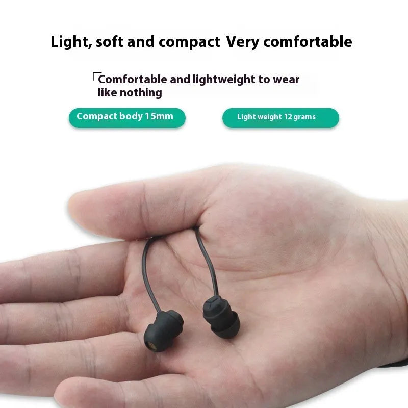 Black wired in-ear headphones with 3.5mm plug, controller, silicone ear tips and 1.2m TPE cable