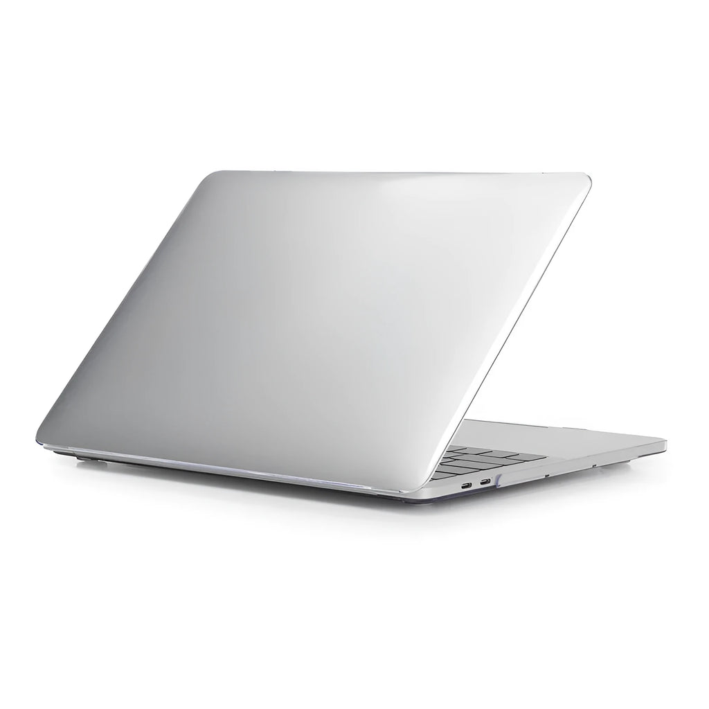 Transparent PC protective case for MacBook Pro laptop showing close-fitting hard-shell design
