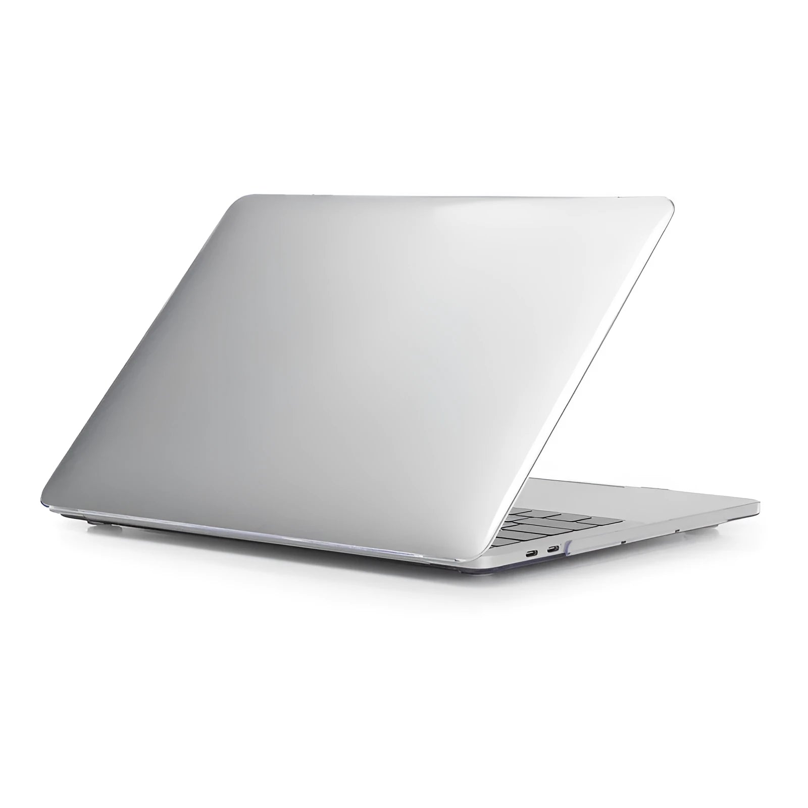 Transparent PC protective case for MacBook Pro laptop showing close-fitting hard-shell design