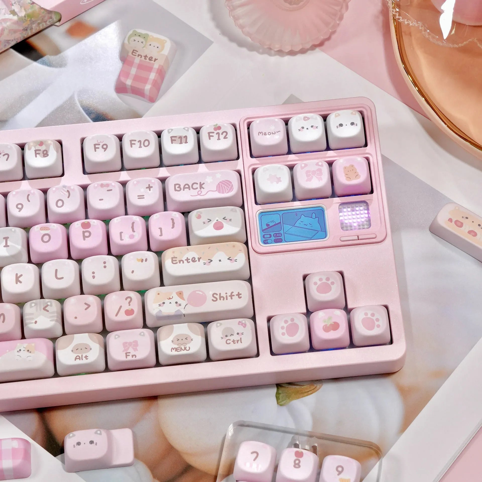 MOA Height profile mechanical keyboard key caps with cartoon artwork sublimated on all five sides