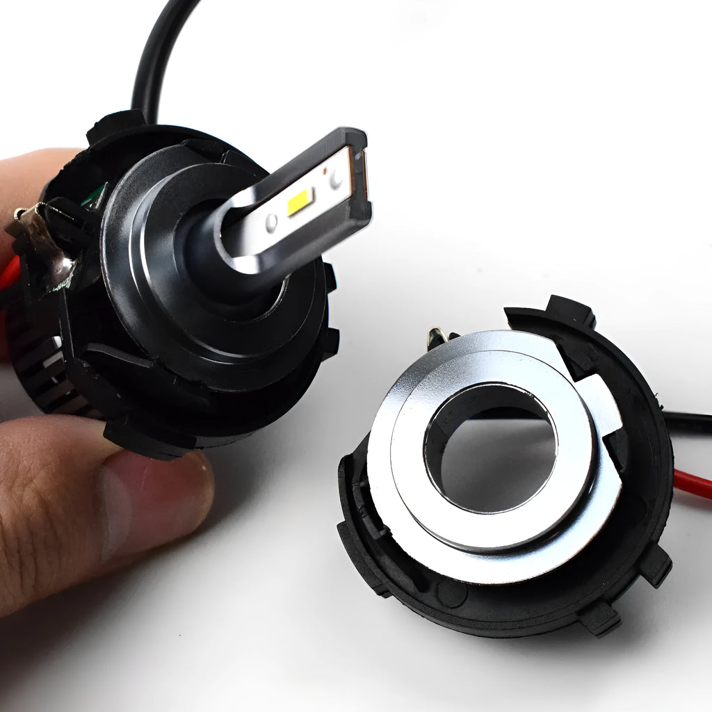 Black H7 LED headlight conversion adapter bracket for Volkswagen Golf Jetta models