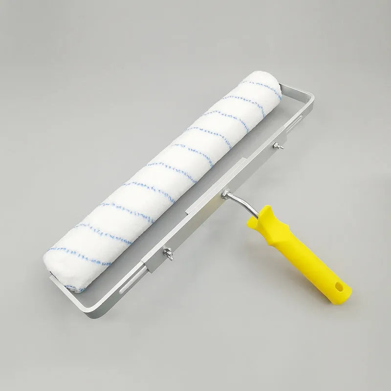 18-inch paint roller with three brush head types: short, medium, and long hair textures for wall painting