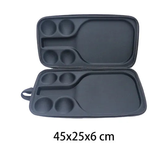 Black EVA pickleball racket storage case with double shoulder straps