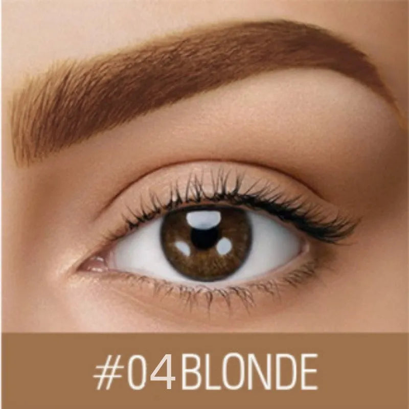 Waterproof brow cream tube with applicator in dark grey or golden yellow for eyebrow definition