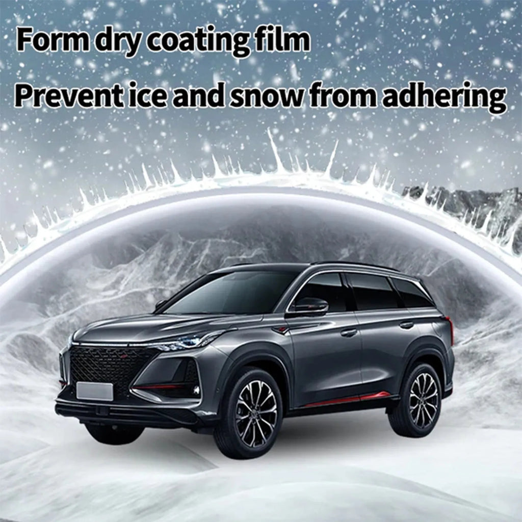 Car snow brush with hydrophobic nano coating liquid in 5x9x14cm packaging with PE handle