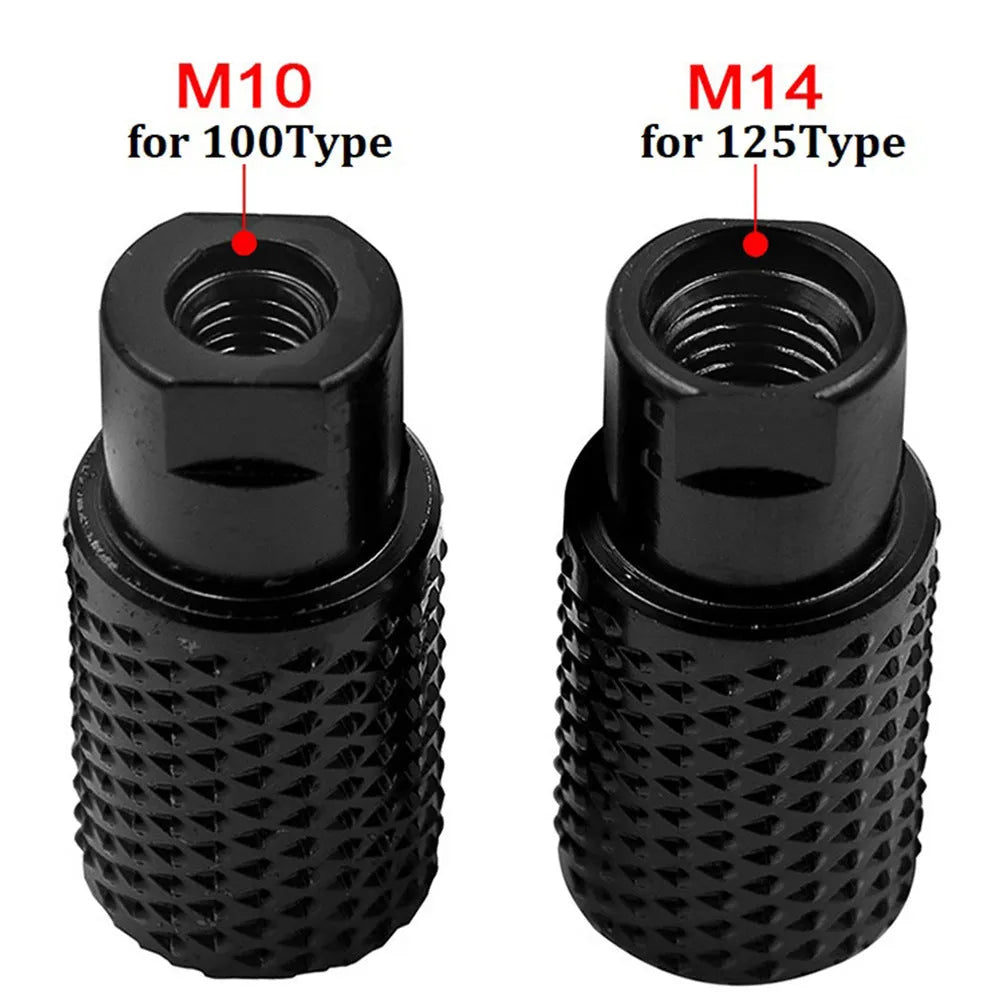 Spherical angle grinder grinding head with M10 and M14 thread specifications