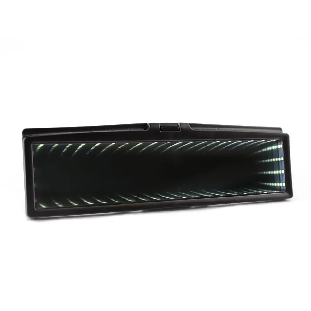280mm flat car rearview mirror with anti-glare coating and coloured 3D night lighting effect.